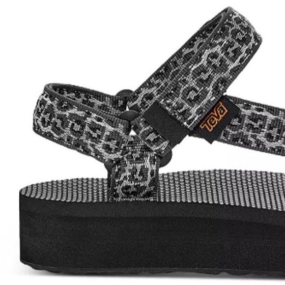 Teva Midform Universal Leopard Print Sandals Womens Size 9 Black - Picture 7 of 8